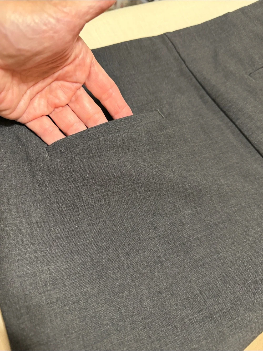 Talbots Women's Gray Straight-Leg Trousers, Side Zipper Entry. Size 16. - Picture 5 of 12